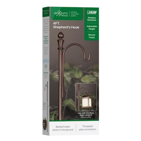 Cool Kitchen 48 in. Metal Shepherds Hook - Black CO3306927